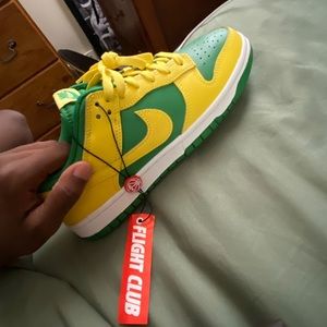double laced green and yellow nike dunk low (PRICE CAN BE NEGOTIATED*)
